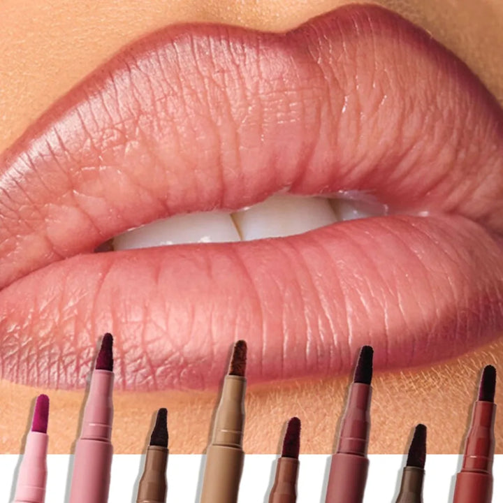 Waterproof Matte Lipliner Pencil Red Contour Tint Lipstick Long Lasting Non-stick Cup Moisturising Lips Makeup 8 Colors Velvet