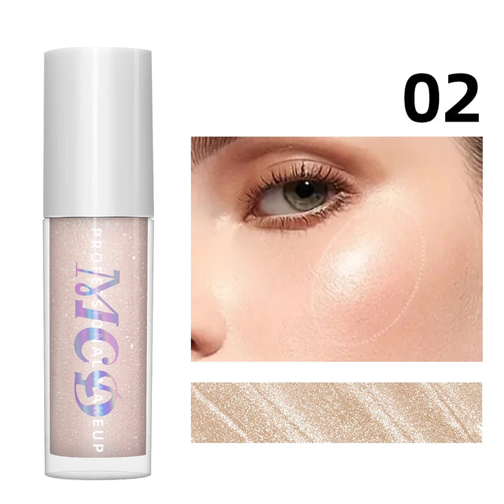 7-Color Diamond Liquid Highlighter Spray Waterproof High Gloss Glitter Body Bronzer Face Contour Makeup for Women Cosmetics