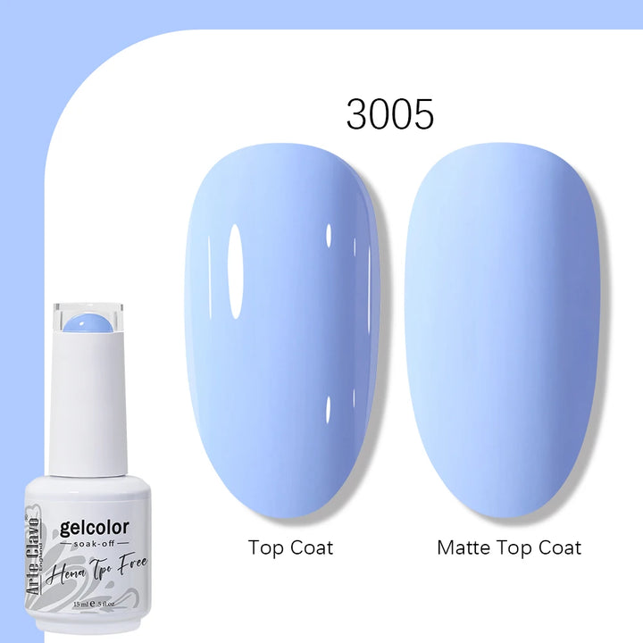 Arte Clavo Solid Color Gel Nail Polish 15ml Soak Off UV LED Gel Semi-Permanent Glitter Polish For Manicure Nail Art Salon Gel