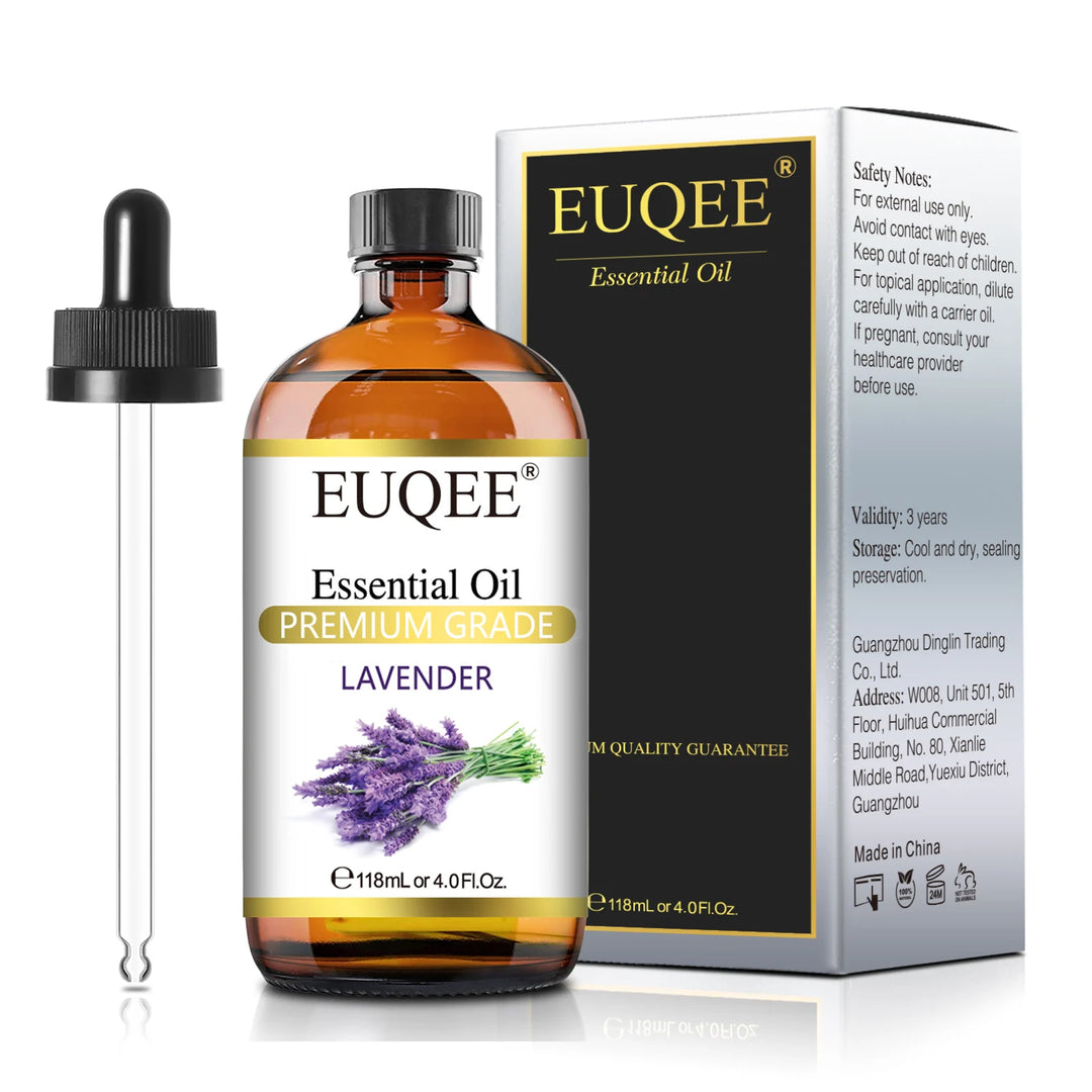 EUQEE 118ML Lavender Jasmine Eucalyptus Vanilla Peppermint Essential Oils with Glass Dropper For Humidifier Candle Making