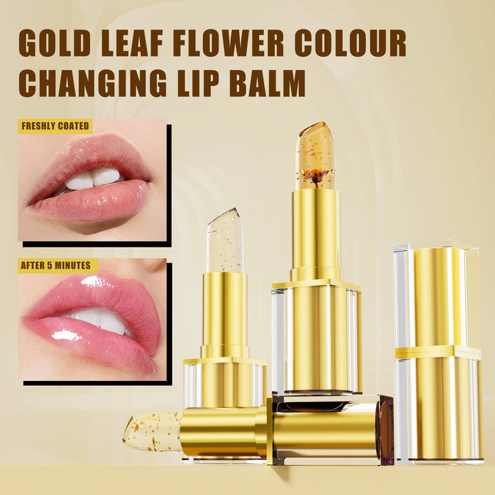 Temperature Color Changing Flower Lipstick Transparent Waterproof Moisturizing Crystal Jelly Pearlescent Lip Balm Cosmetic