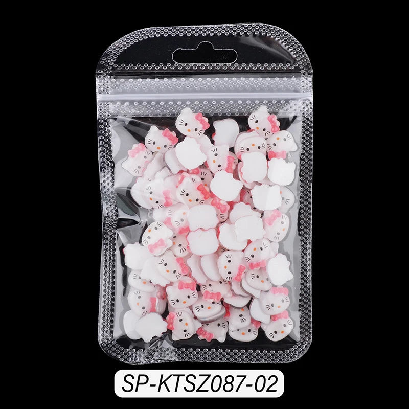 3D Cute Sanrio Family Series Nail Art Jewelry Decor Cartoon Hello Kitty Kuromi Nail Charms Rhinestone Gems Ornament Accessories