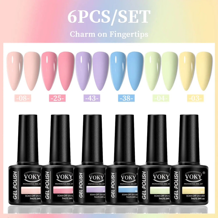 VOKY 6-Piece Set of Nail Gel, Seasonal Fashionable Nail Gel, The Perfect Gift for Ladies to Give During Festivals