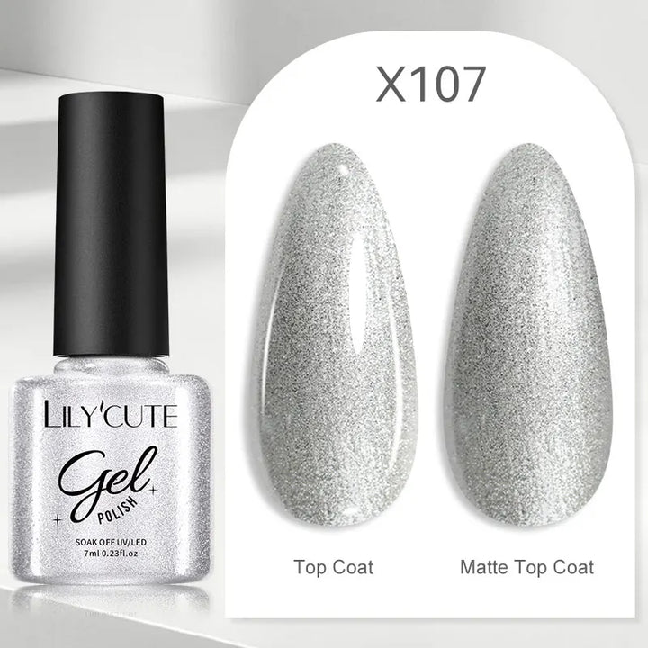 LILYCUTE 5ml Super Bright Silver Metallic Painting Liner Gel Nail Polish Drawing Stripe Graffiti Mirror Pull Line UV Gel Varnish