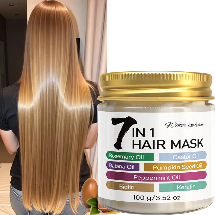 Rosemary & Castor Oil Hair Mask with Keratin, Batana & Peppermint Oil Smoothing Nourishing Treatment for Dry Hair 100g
