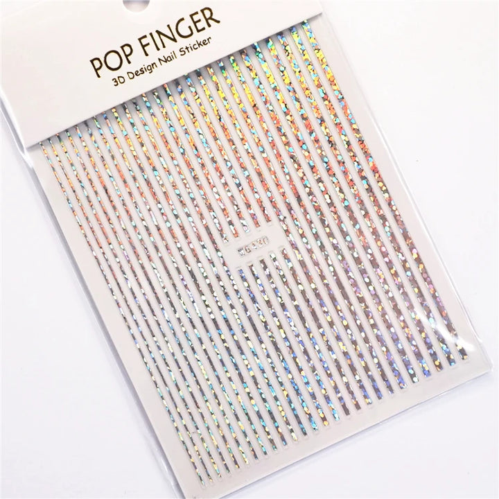Nail Art Stickers Water Decals Eyes Stripe Nail Art Decorations for Manicure Accessories Press on Nails Foil Stickers and Decals