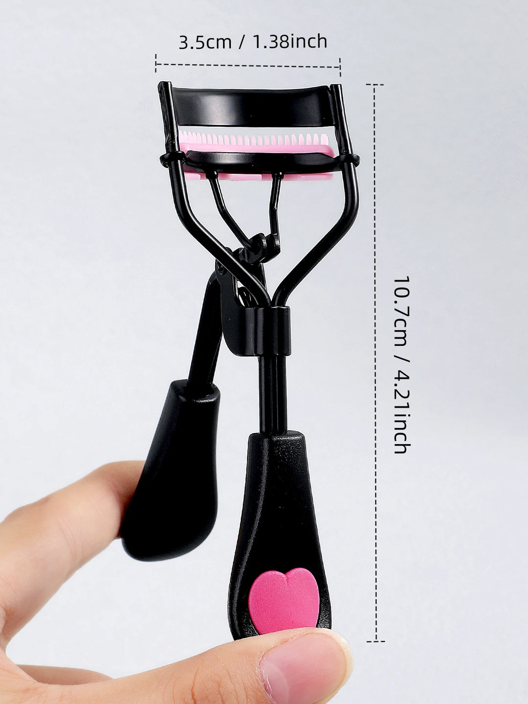 1 stainless steel eyelash curler with comb, lasting shaping big eyes, no harm to eyelashes, suitable for all eye types and eye e