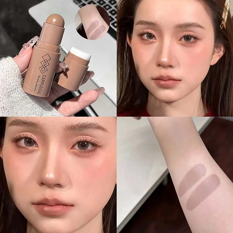 Face Contour Bronzer Stick Moisturizing Silky Three-dimensional Contour Pen Natural Matte Gray Brown Nose Shadow Makeup Contour