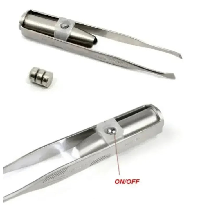 1/2pcs Eyebrow Tweezer with LED Light Smart Design Precision Eyelash Hair Remove Stainless Steel Tweezers Portable Makeup Tools