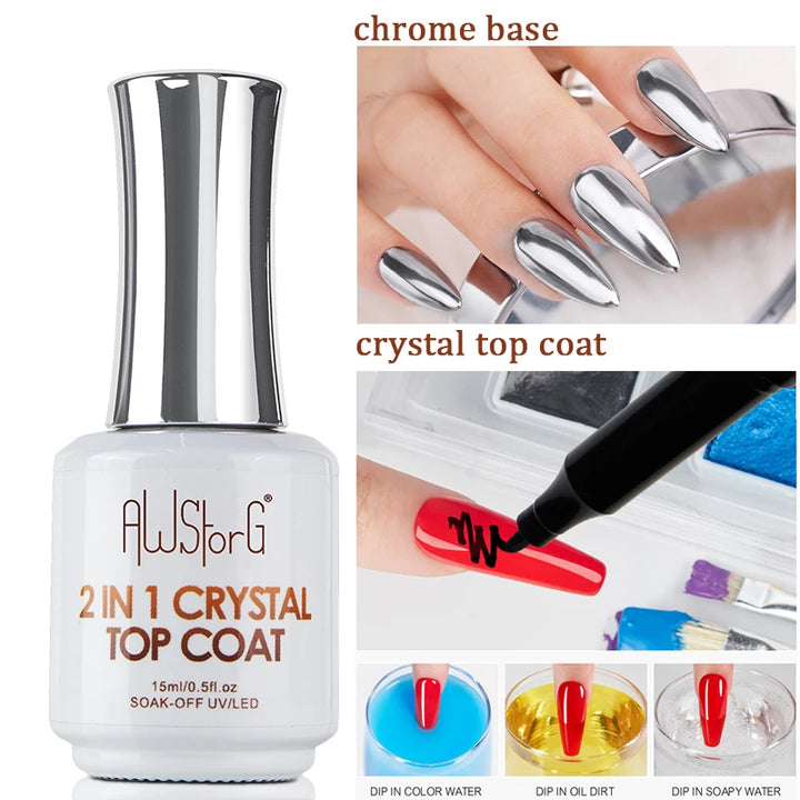 AWStorG 15ML Ace Gel 9-in-1 Nail Glue Gel Nail Polish Thickness Transparent Semi Permanent  Function UV Gel Soak Off Nail Art