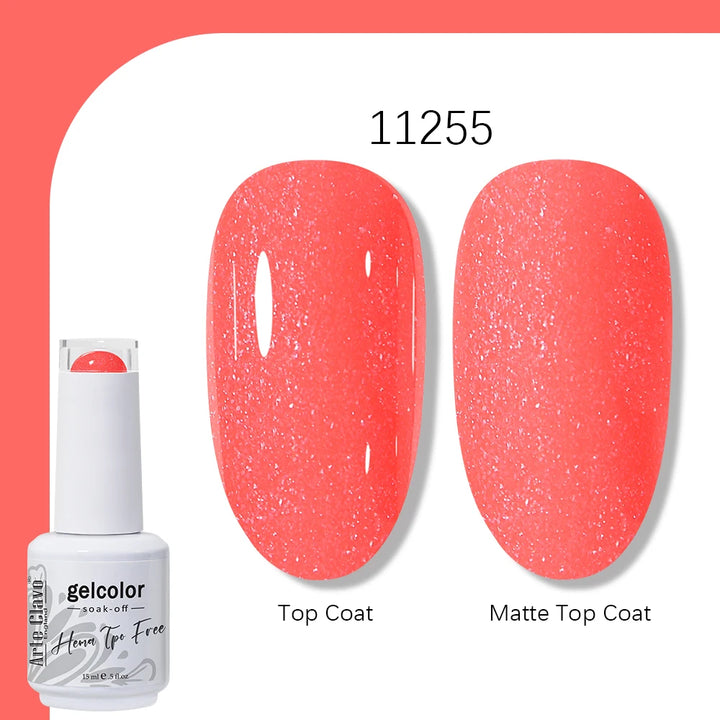 Arte Clavo Solid Color Gel Nail Polish 15ml Soak Off UV LED Gel Semi-Permanent Glitter Polish For Manicure Nail Art Salon Gel