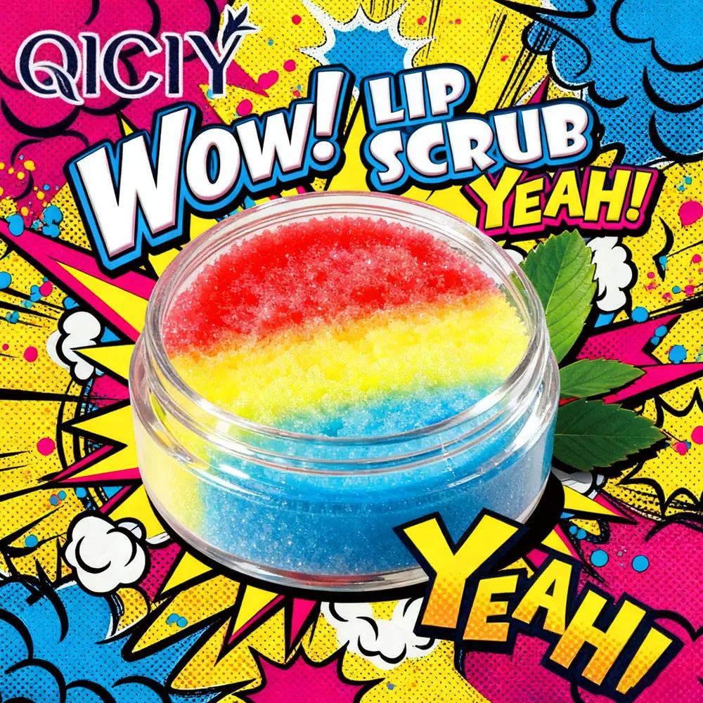 Qiciy Lip Scrub Natural Ingredients Sweet Lip Care Moisturizing Hydrating Gently Exfoliates Anti-Cracking Improves Lip Lines Lip Makeup Base