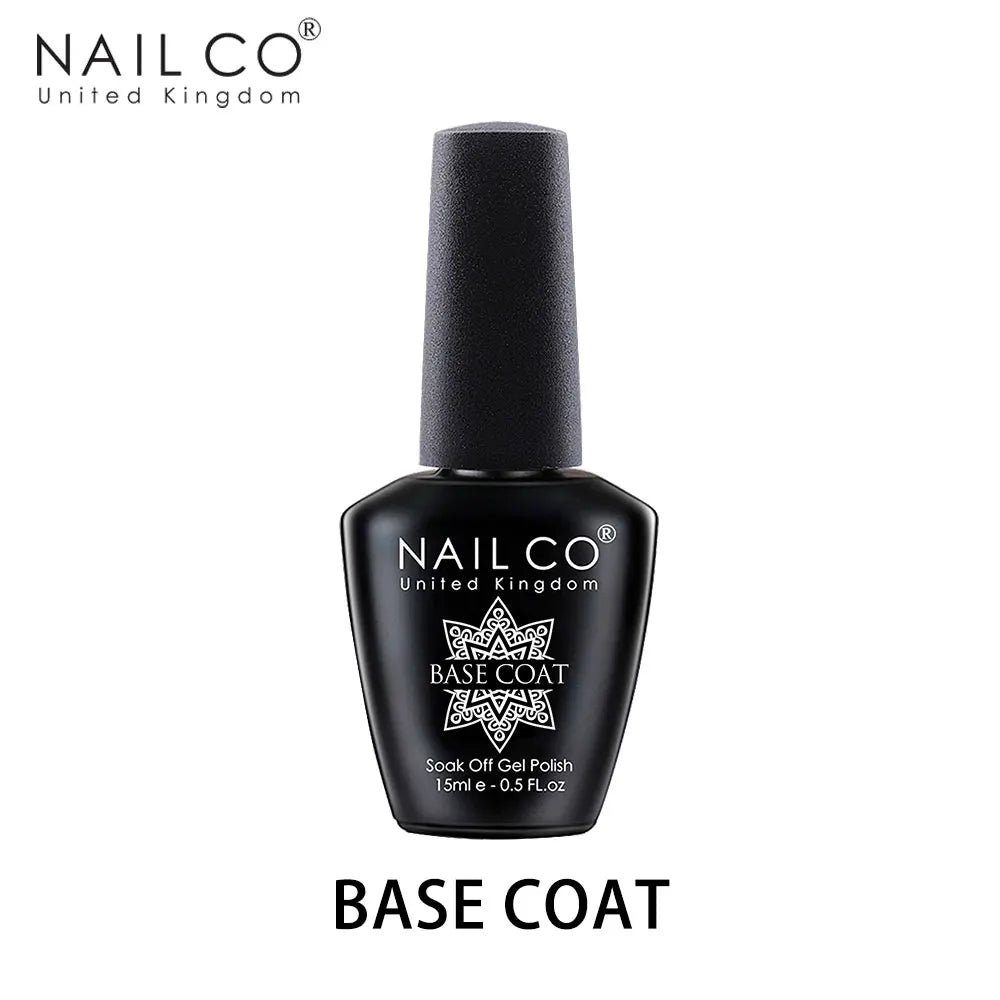 NAILCO 15ml Hema TPO Free No Wipe Top Base Coat Set Art Design Gel Nail Primer Soak Off UV Gel Nail Varnish Nail Remover Gel Kit