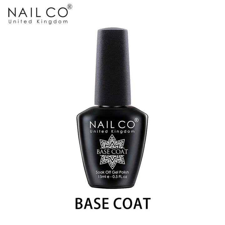NAILCO 15ml Hema TPO Free No Wipe Top Base Coat Set Art Design Gel Nail Primer Soak Off UV Gel Nail Varnish Nail Remover Gel Kit
