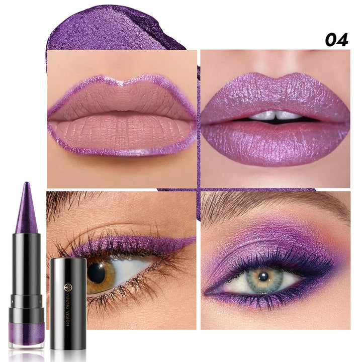 YOUNG VISION 6 Color Matte Pearl Shimmer Dual-Effect Lipstick Waterproof, Non-Transfer Lipstick Cosmetics