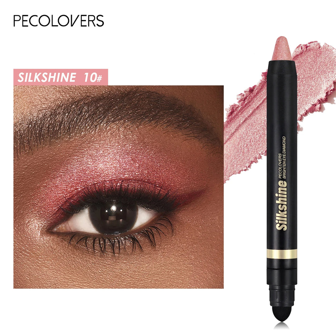 Metallic Glitter Eyeshadow Stick Matte Waterproof Shimmer Lying Silkworm Long Lasting High Gloss Pearlescent Eyeshadow Pen