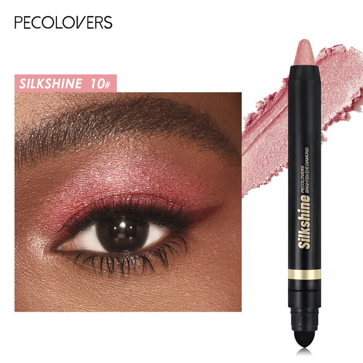 Metallic Glitter Eyeshadow Stick Matte Waterproof Shimmer Lying Silkworm Long Lasting High Gloss Pearlescent Eyeshadow Pen