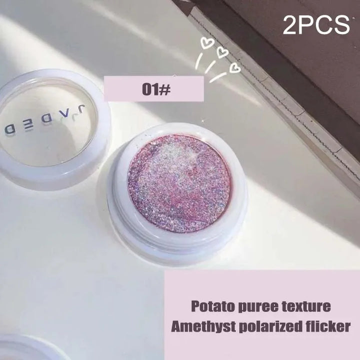 Monochrome Glitter Eyeshadow Gold Shining Brighten Eyes Makeup Long Lasting Eye Brightening Makeup Pearlescent Shimmer EyeShadow