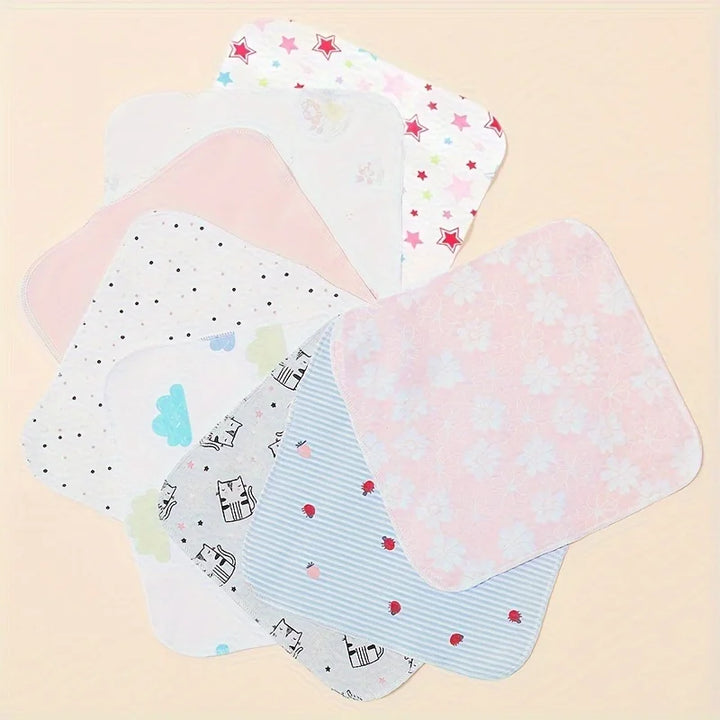 8pcs/pack Baby Washcloths,Bathing Feeding Towels,Baby Wipes Cloths,Square Towels,Toddler Face Towels