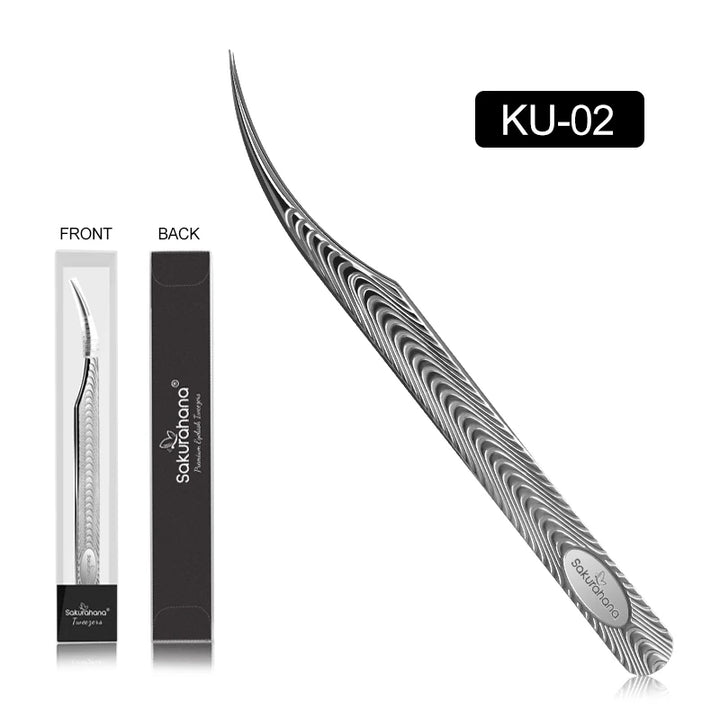 SAKURAHANA Anti-Static Eyelash Tweezers Professional High Precision Volume Extension Stainless Steel Anti-slip Makeup Tool