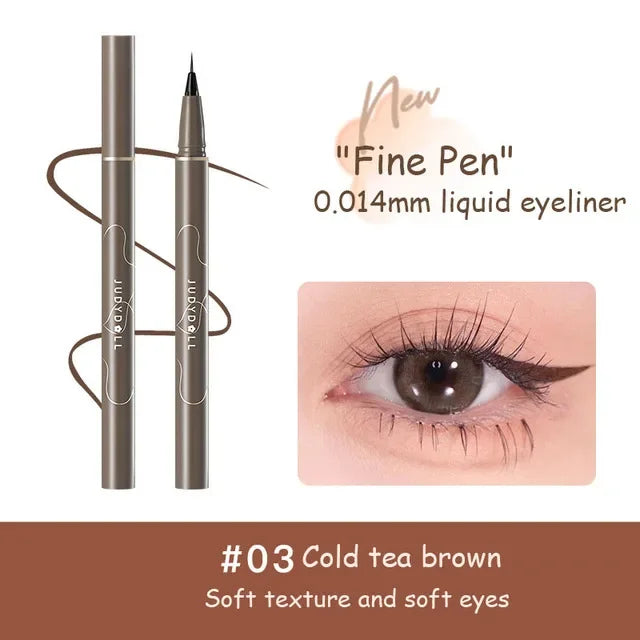 JUDYDOLL Ultra-fine Liquid Eyeliner Skinny Curved Brushwork Long lasting Waterproof Anti Shake Fast Drying Slim Enlarged Eyes