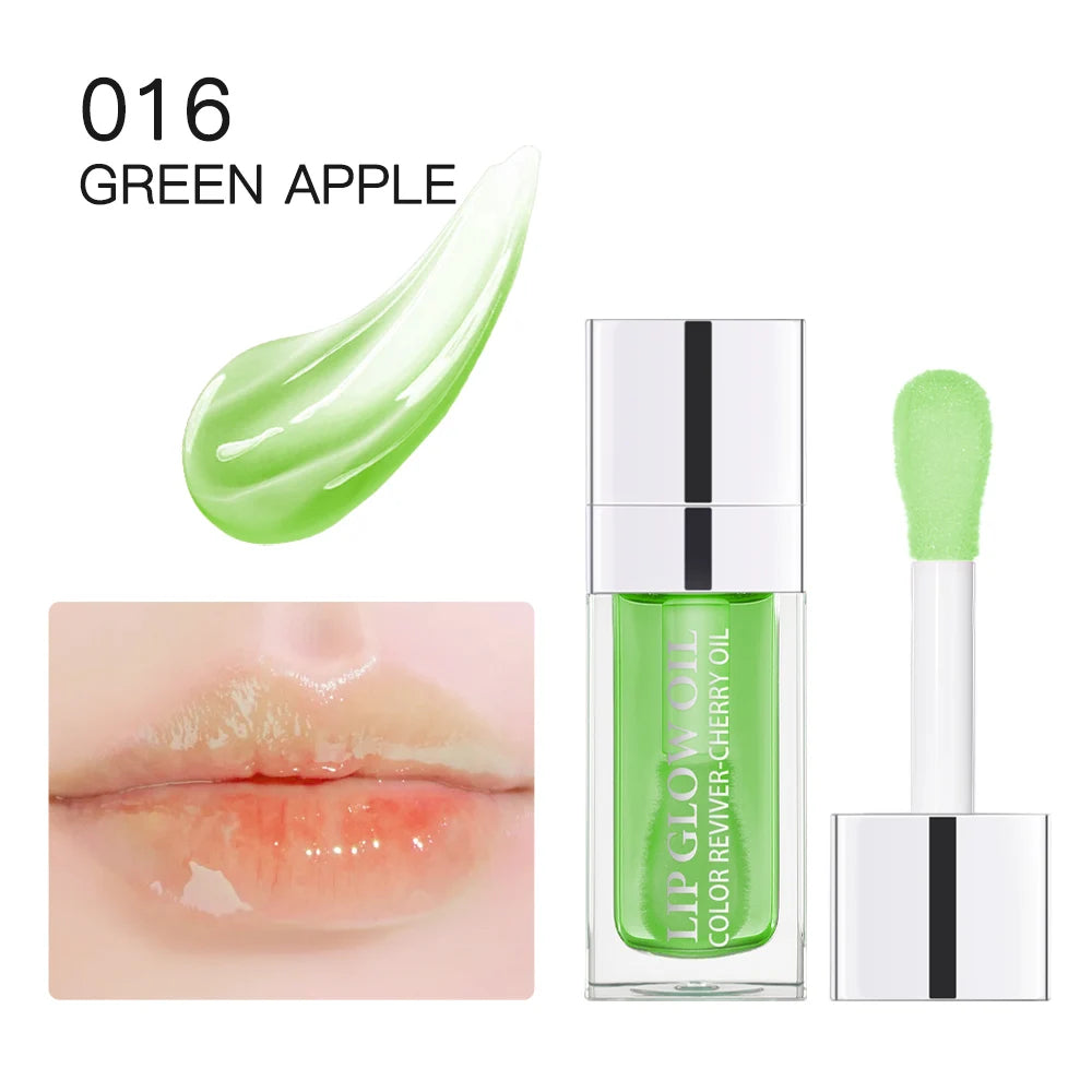 Lip Oil Plumping Lip Gloss Crystal Jelly Moisturizing Makeup Sexy Plump Lip Glow Oil Tinted Lip Plumper