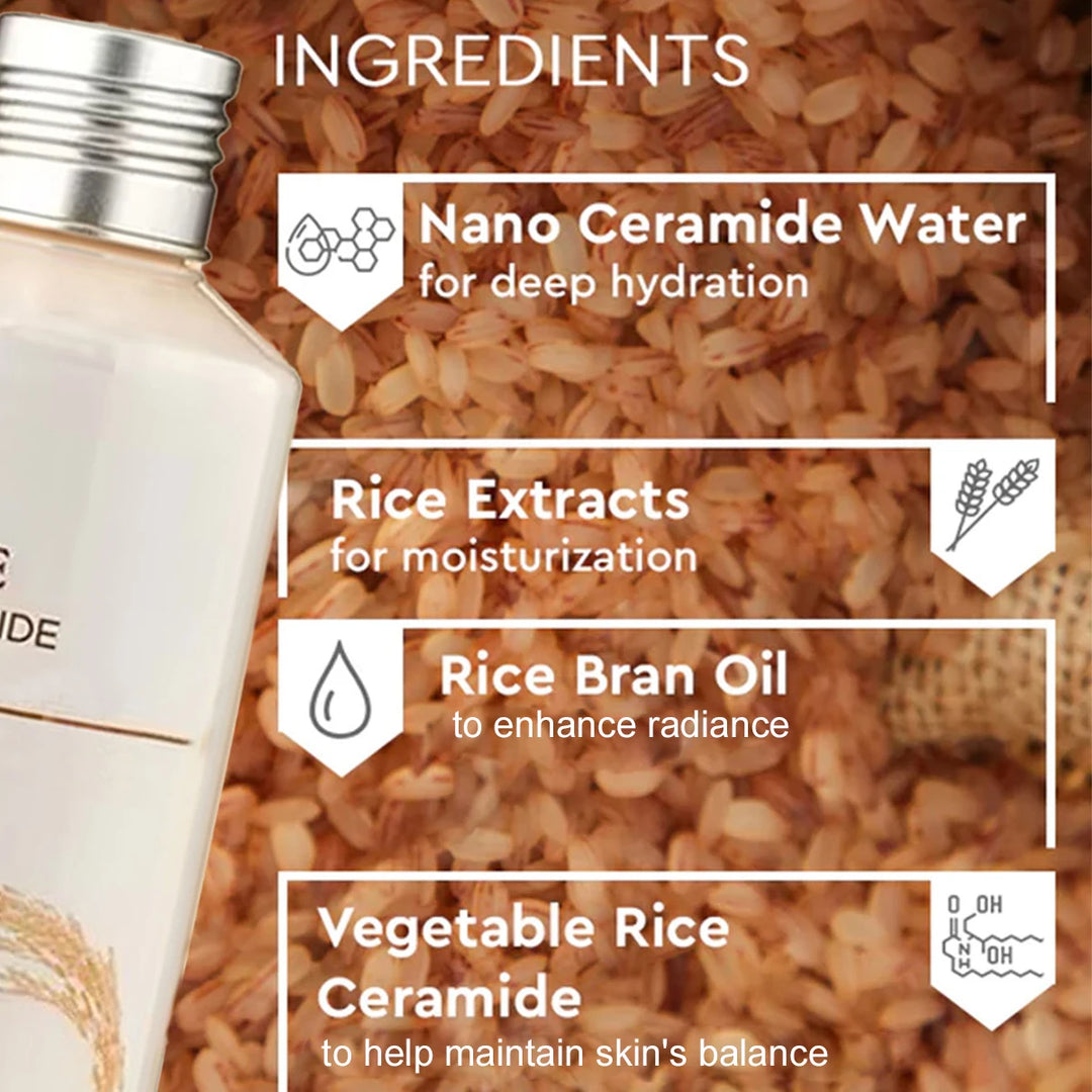 THE FACE SHOP Rice Ceramide Moisturizing Toner 150ml,Enhances Radiance,Lightweight Watery Texture,K-Beauty,Korean Makeup