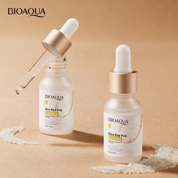 Rice hyaluronic acid essence moisturizes, moisturizes, brightens skin tone, improves skin roughness, and is a gentle serum