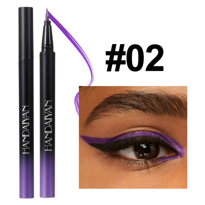 Waterproof Glitter Luster Liquid Eyeliner Pencil Long Lasting Purple Pink Blue Metallic Eye Liner Pen Cosmetic Makeup for Eyes