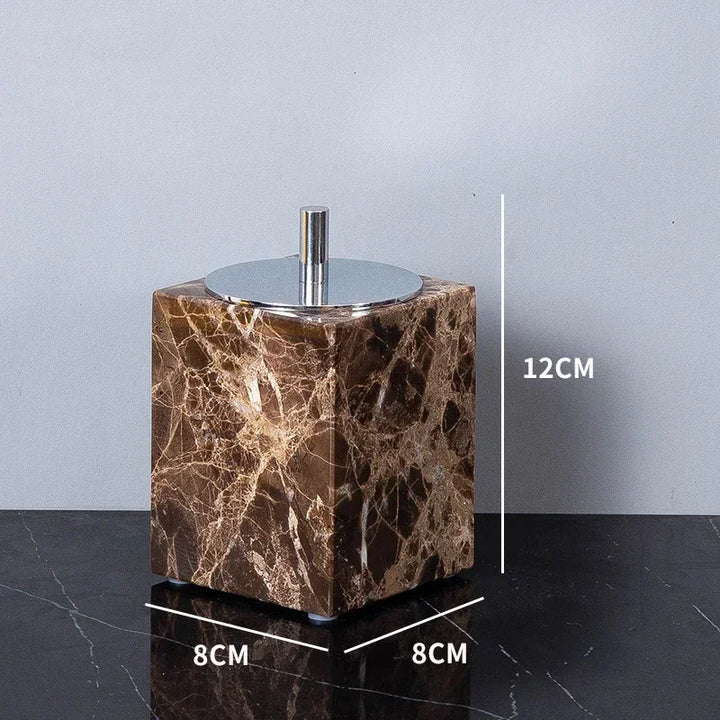 Emperador Dark Natural Marble Bathroom Set Brown Luxury Toothbrush Holder Soap Dish Soap Dispenser Bathroom Accessories