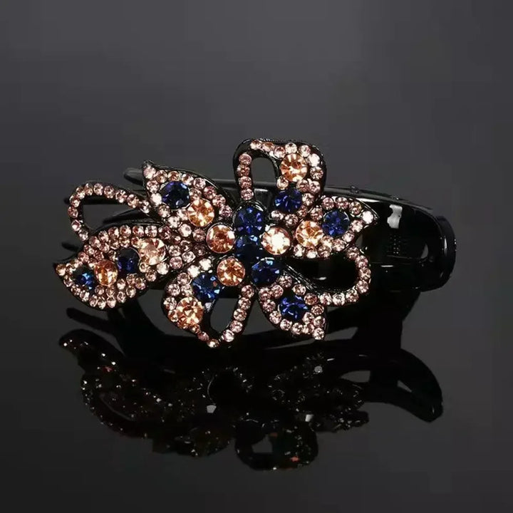 Shiny Rhinestone Hairpin Flower Leaf Duckbill Hair Claws Retro Hair Clips Accessories For Women Shinning Ponytail Headwear