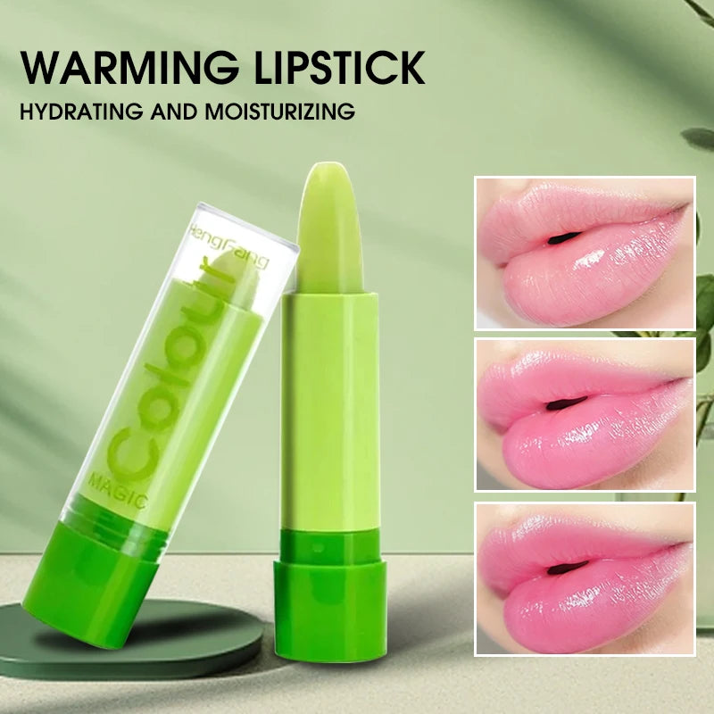 Warm Change Lip Balm Moisturizing Lipstick easy to color and not stick to the cup