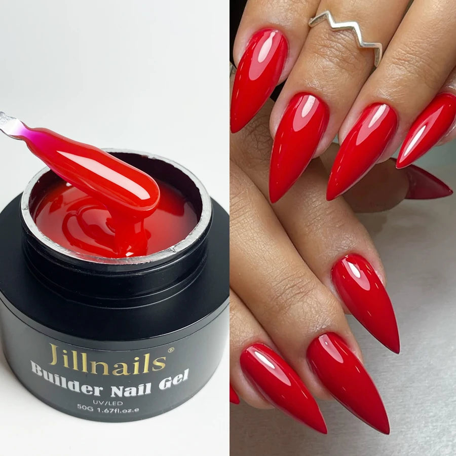 Jillnails 50g Self Leveling Medium Gel 50ml Milky Pink  White Gel Builder for Nails Extension Nail Building