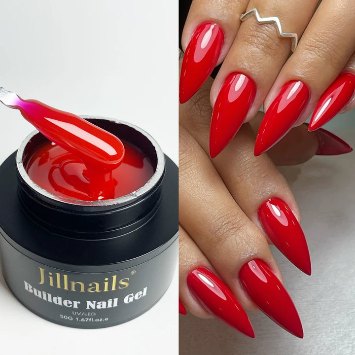 Jillnails 50g Self Leveling Medium Gel 50ml Milky Pink  White Gel Builder for Nails Extension Nail Building