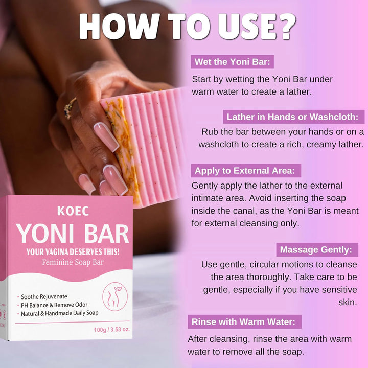 Premium Yoni Bar – Natural Feminine Care Soap for pH Balance, Odor Control & Hydration Daily Intimate Hygiene Handmade & Vegan