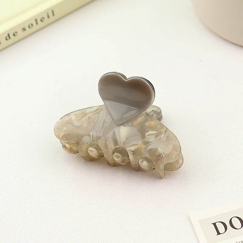 Creative color matching acetate hair clip sweet and cute girl love grab clip back head plate hair shark clip hair accessories