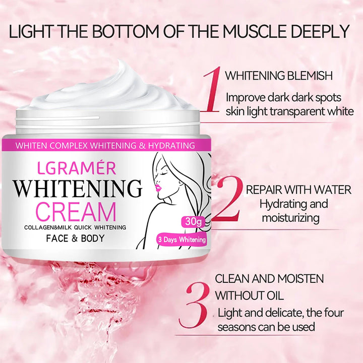 Face Body Brightening Cream Neck Knee Buttocks Thigh Underarm Inner Lightening Lotion Feminine Nourishing Dark Skin Care Cream