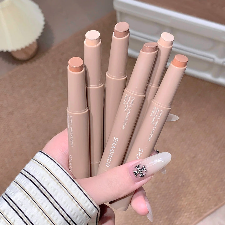 SHAQINUO Matte Nose Shadow Contour Pen Smooth Cream Texture Natural Long-lasting Not Easy to Smudge 3D Facial Contour Stick