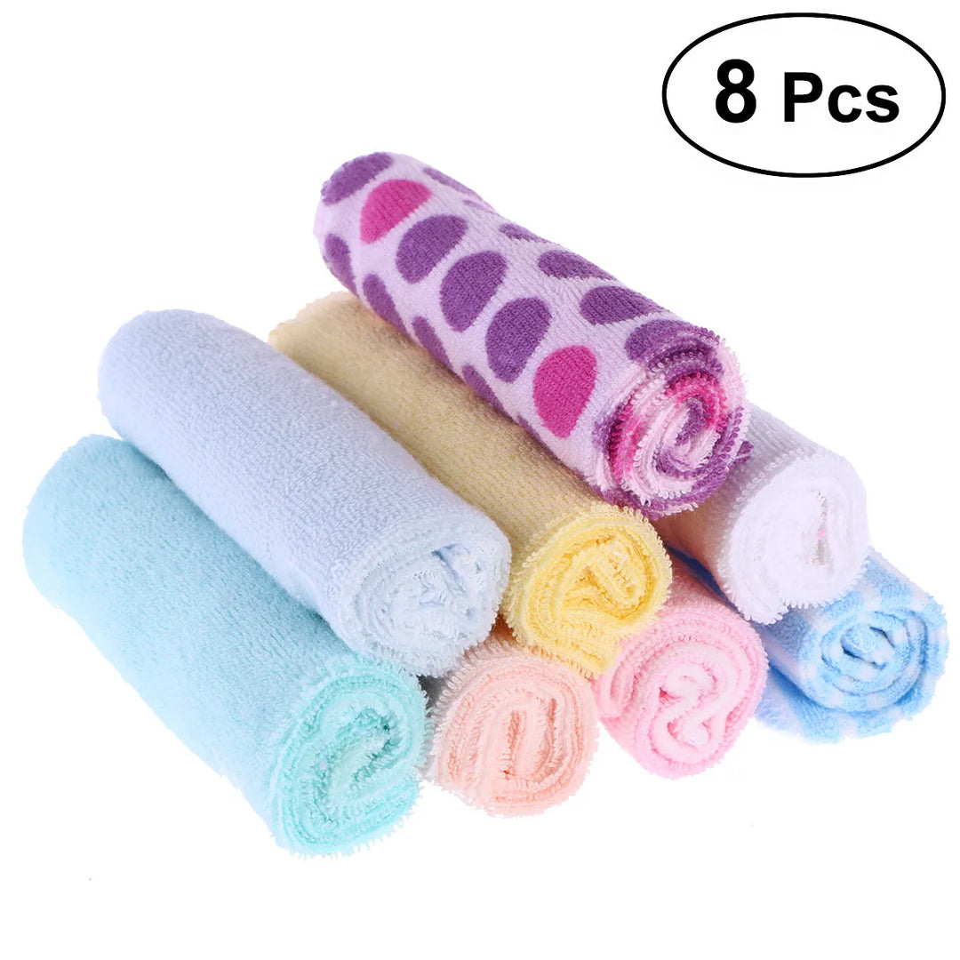 8Pcs Soft Cotton Baby Washing Towels Highly Absorbent Gentle for Sensitive Skin Face Hand Body Wipe Newborn Bath Towel Pack
