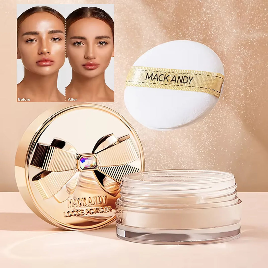 Mack Andy  Lasting Oil Control Pressed Powder Bronzer Natural Brighten Waterproof Loose Translucent Powder Dupes Makeup Women