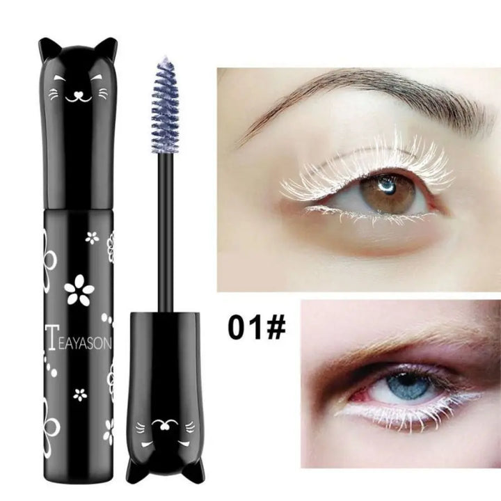 6-Color Mascara with Large Brush Head, Easy to Apply, Non-Clumping, Non-Fading, White, Purple, Royal Blue, Silver, Coffee, Not Easy to Smudge, Mascara and Eyebrow Gel