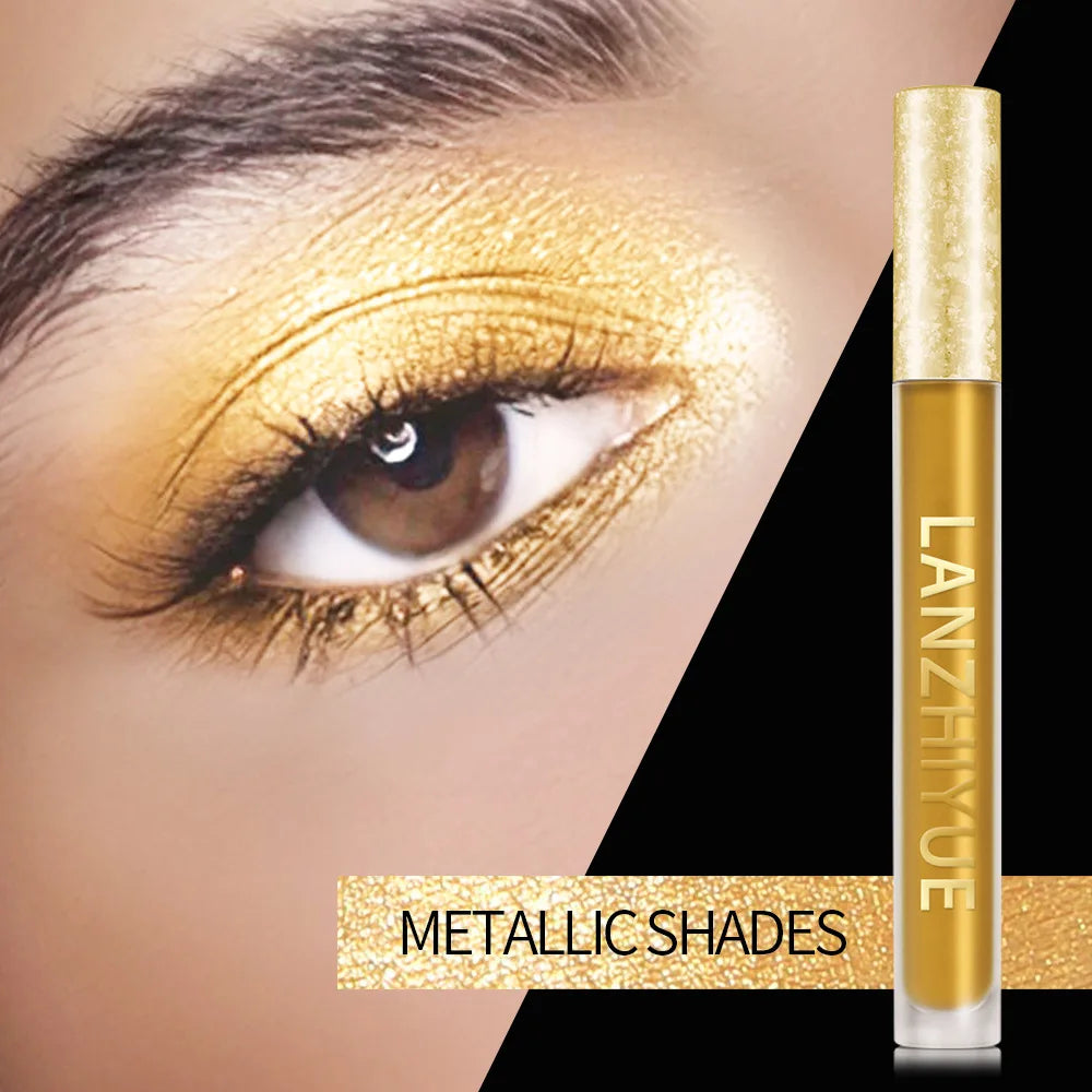 Golden Liquid Eyeshadow Liquid Mermaid Pearlescent Shimmer Eyeshadow Liquid Lip Glaze Color Rendering Shiny Dual-use Lip Gloss