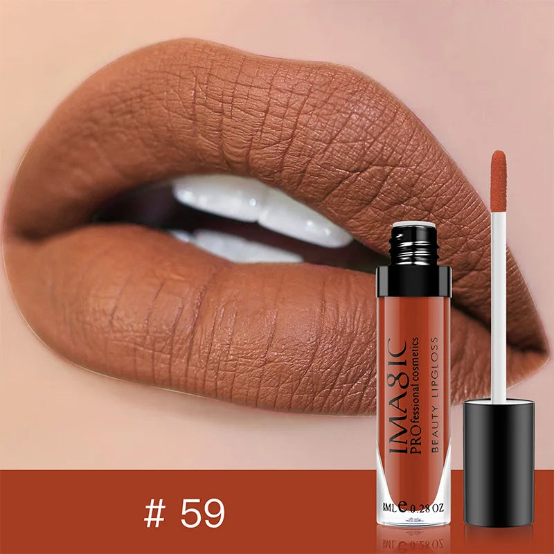 IMAGIC Lip Gloss Makeup Long Lasting Waterproof Lipstick Velvet Non-stick Cup 28 Colors Lip Tint Matte Sexy Red Liquid Lip Stick