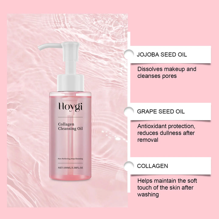Gentle Collagen Makeup Remover for Sensitive Skin Waterproof Pore Cleansing Non Comedogenic 100ml Travel Size Facial Cleanser