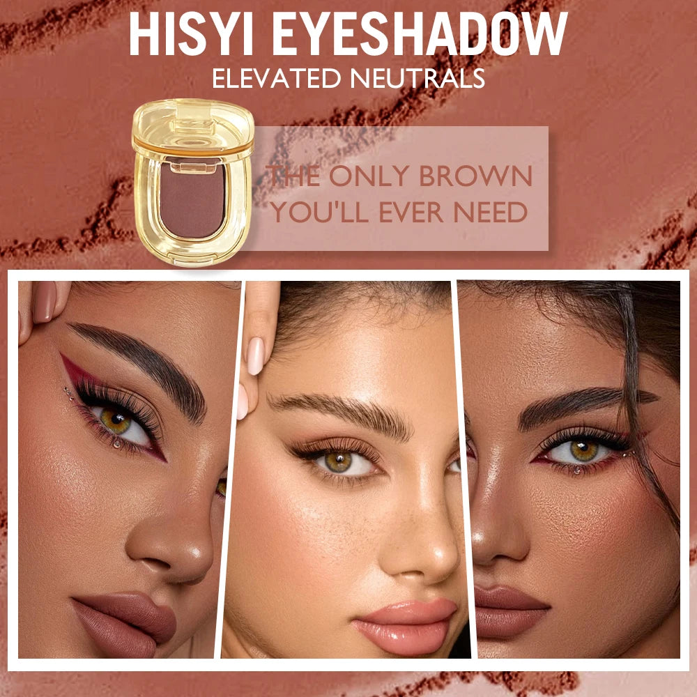Matte Single Eyeshadow — Brown for Eye Brightening & Face Conceal, Long-Lasting Waterproof, Easy Blend Multi-Look, Xmas & Winter