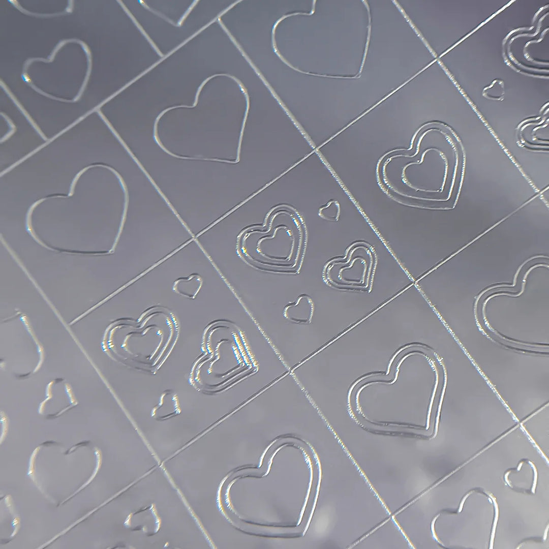 3D Checkered Transparent Spray-painted Nail Art Accessories Sticker French Line Heart-shaped Butterfly Nail Decorations Stickers