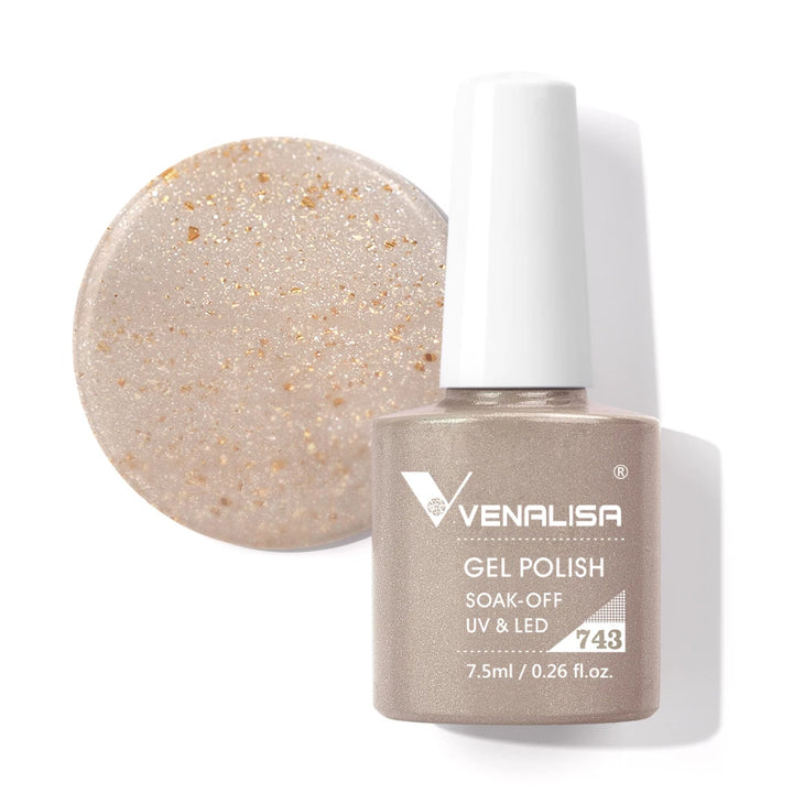 Venalisa HEMA TPO FREE Nail Gel Polish Glitter Gorgeous Full Coverage Soak Off UV LED French Nail Jelly Pink Nude Collection