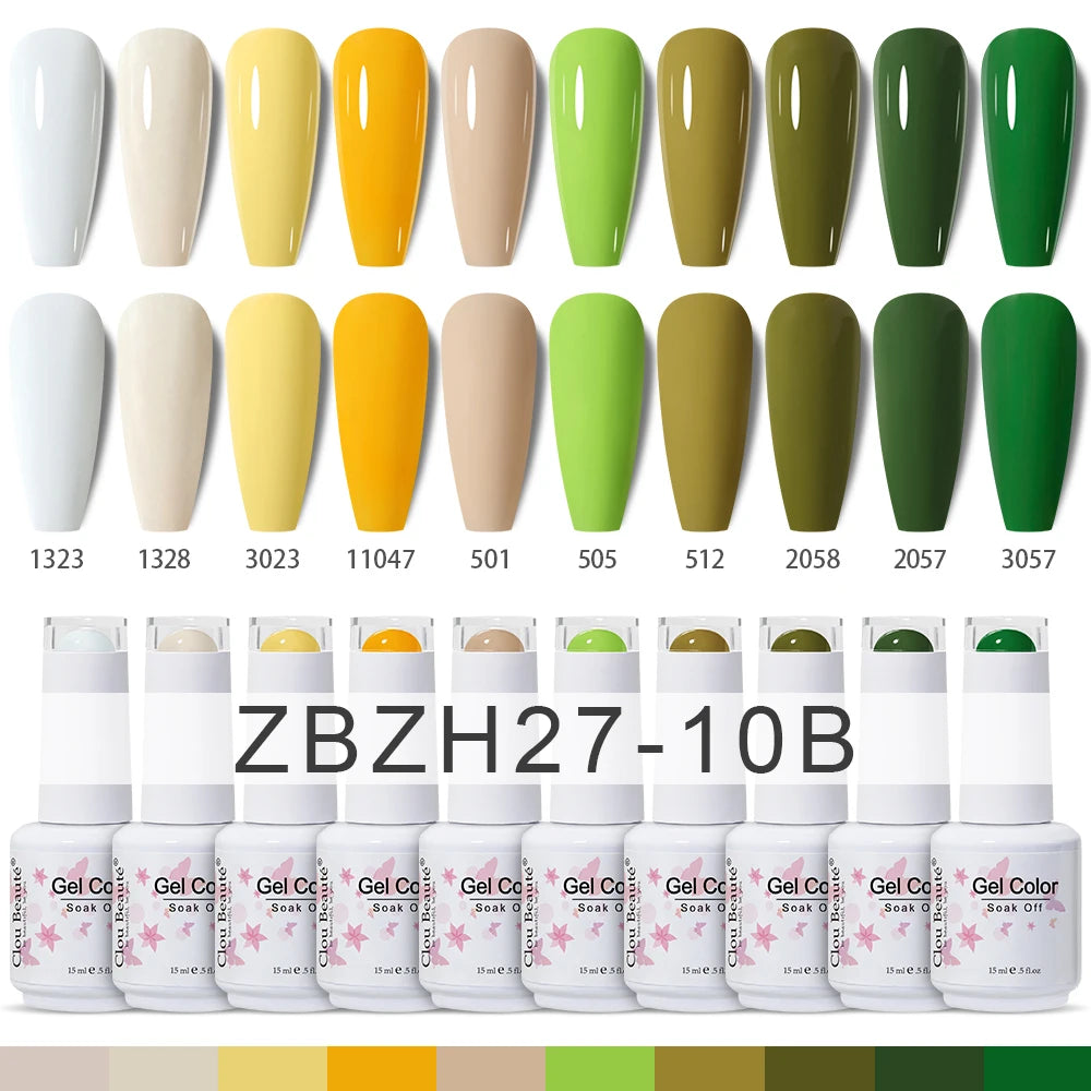 Clou Beaute 10/12/20/24pcs Gel Nail Polish Set Color 15ml White Glass Bottle Nail Art Kit Semi Permanent Gellack Nail Varnish