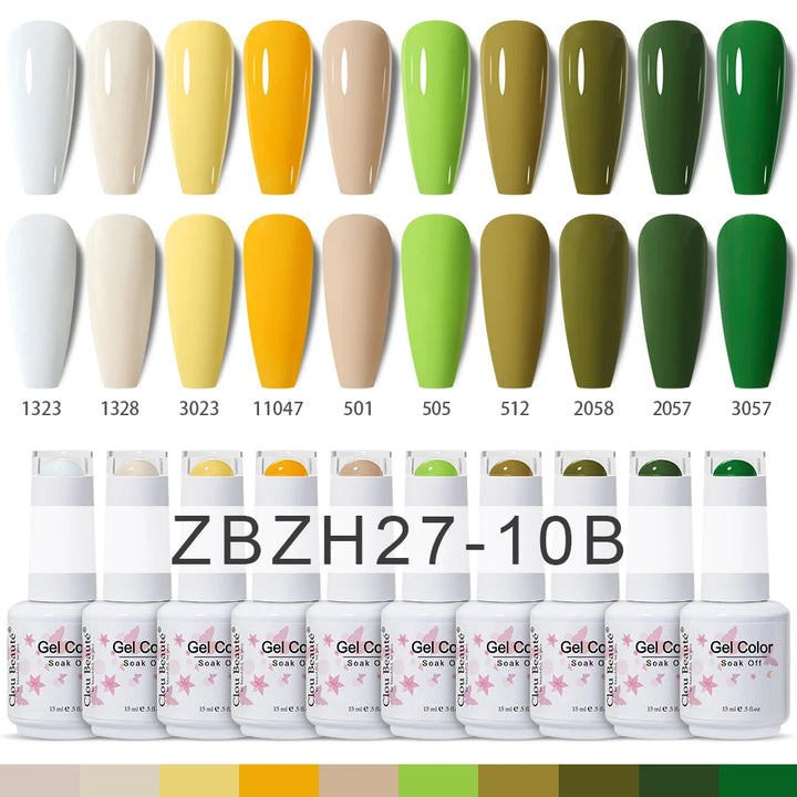 Clou Beaute 10/12/20/24pcs Gel Nail Polish Set Color 15ml White Glass Bottle Nail Art Kit Semi Permanent Gellack Nail Varnish