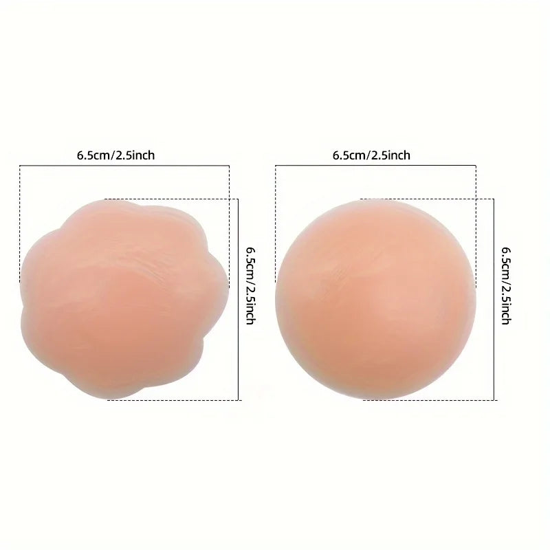 Reusable Self-Adhesive Invisible Breast Flower And Circle Nipple Cover Bra Pad Silicone